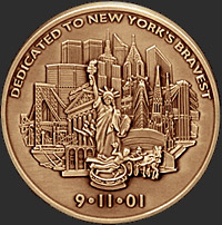 This Medallion is proudly displayed on all Seagrave Fire Trucks manufactured to replace those which were destroyed in the tragic events of 9/11/01 - Seagrave Fire Apparatus, Inc. Seagrave Medallion